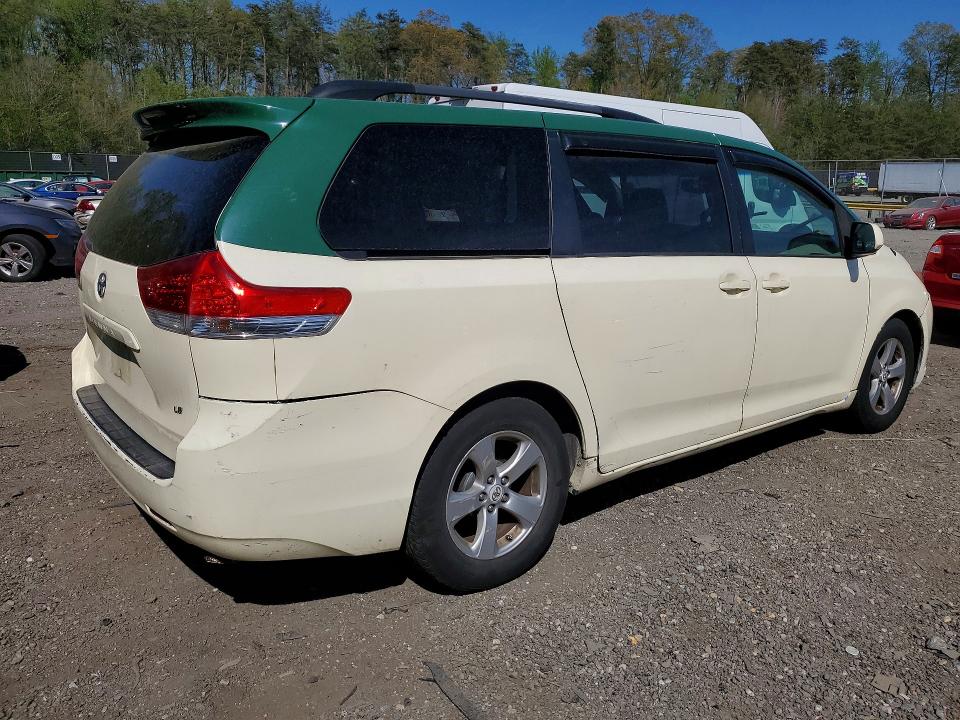 2011 Toyota Sienna VIN 5TDKK3DC9BS012477 COPART salvage auction — FRONT END, Md - Cert Of Salvage > 75% Damage, sold $225 on 2026-07-24 (photo 3)