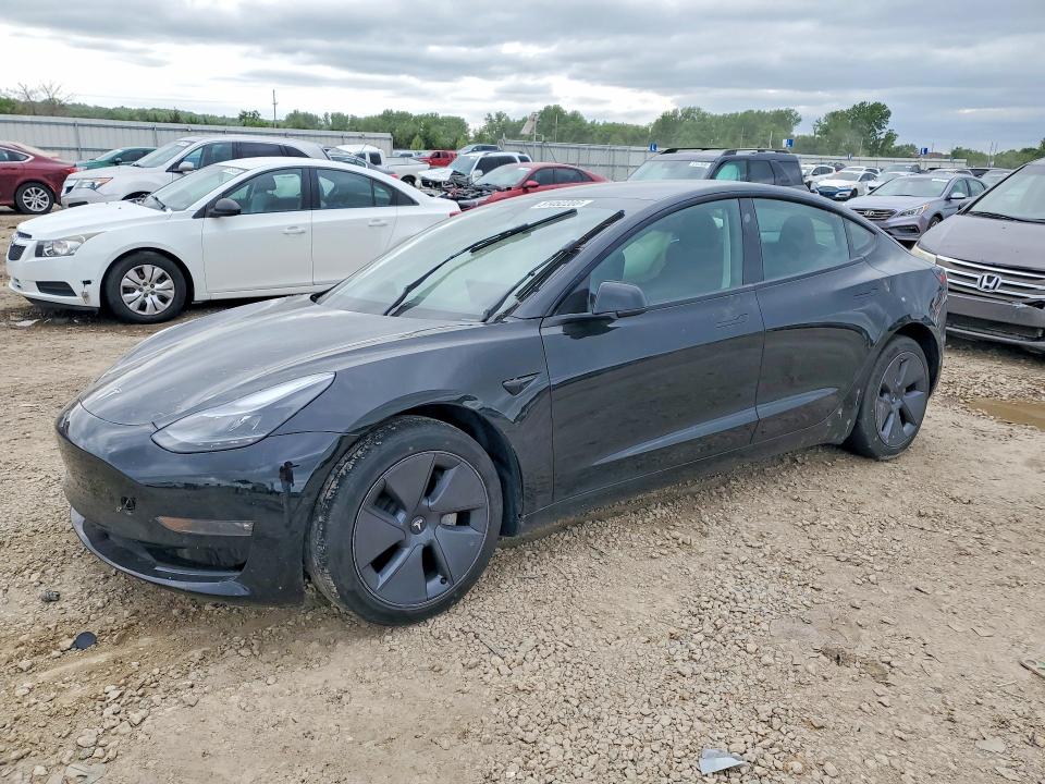 2022 Tesla Model 3 VIN 5YJ3E1EB2NF203544 COPART salvage auction — SIDE, Ks - Cert Of Title-Salvage, sold $6,000 on 2026-07-09 (photo 1)