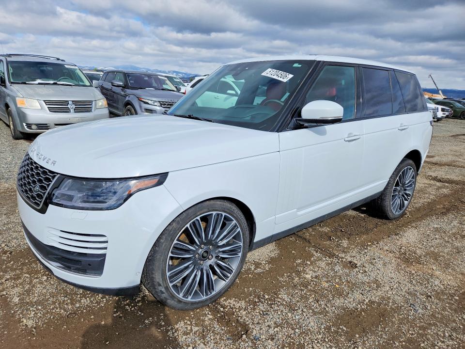 2021 Land rover RANGE ROVER VIN SALGV2SE6MA449602 COPART salvage auction — FRONT END, MT - SALVAGE CERTIFICATE OF A VEHIC, sold $12,800 on 2026-07-28 (photo 1)