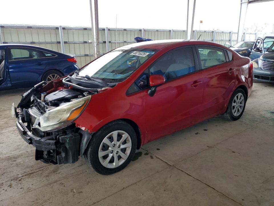 2013 Kia Rio VIN KNADM4A38D6312444 COPART salvage auction — FRONT END, Fl - Cert Of Ttl-Rebuilt&Slvg Rbld, sold $450 on 2026-07-27 (photo 1)