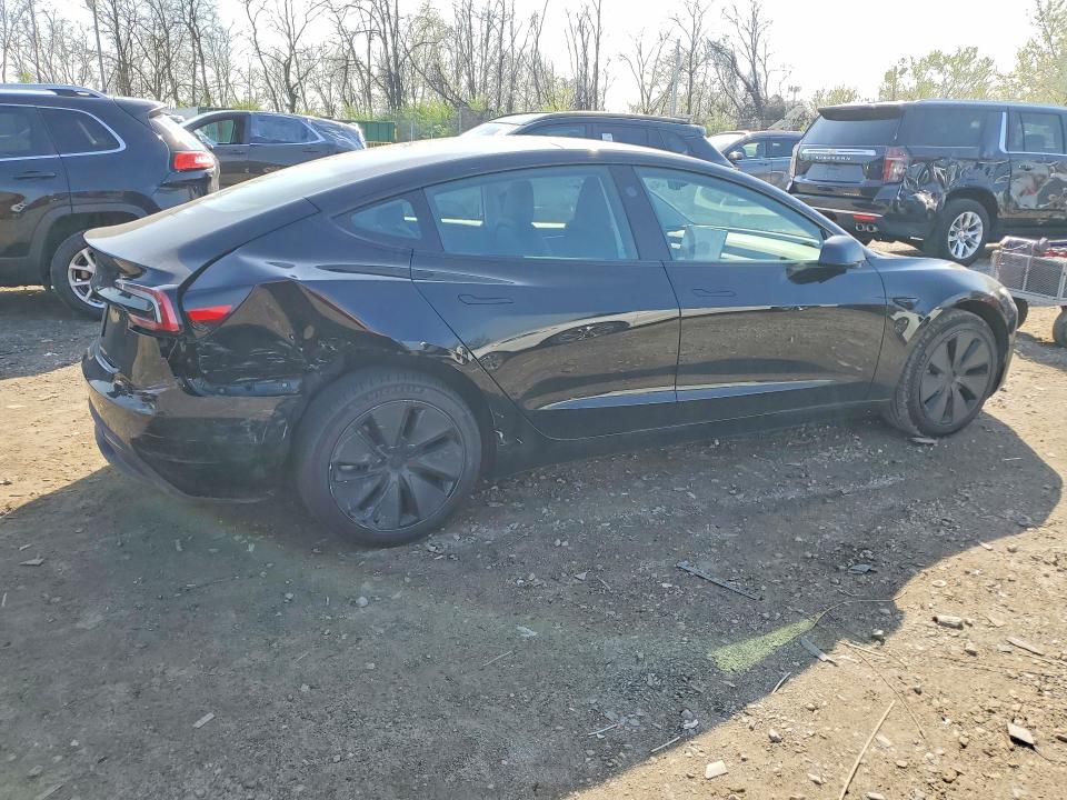 2025 Tesla Model 3 VIN 5YJ3E1EA4SF069297 COPART salvage auction — REAR END, Md - Cert Of Salvage < 75% Damage, sold $2,900 on 2026-07-23 (photo 3)