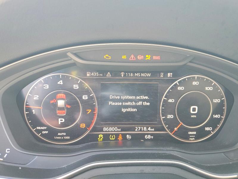 2018 Audi A4 VIN WAUENAF43JA132721 COPART salvage auction — FRONT END, Id - Salvage Certificate Of Title, sold $4,350 on 2026-07-30 (photo 9)