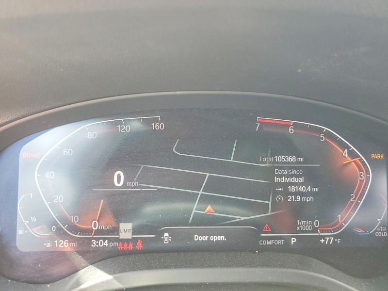 2021 BMW X4 VIN 5UX2V1C0XM9G91052 COPART salvage auction — FRONT END, FL, sold $6,200 on 2026-07-23 (photo 9)