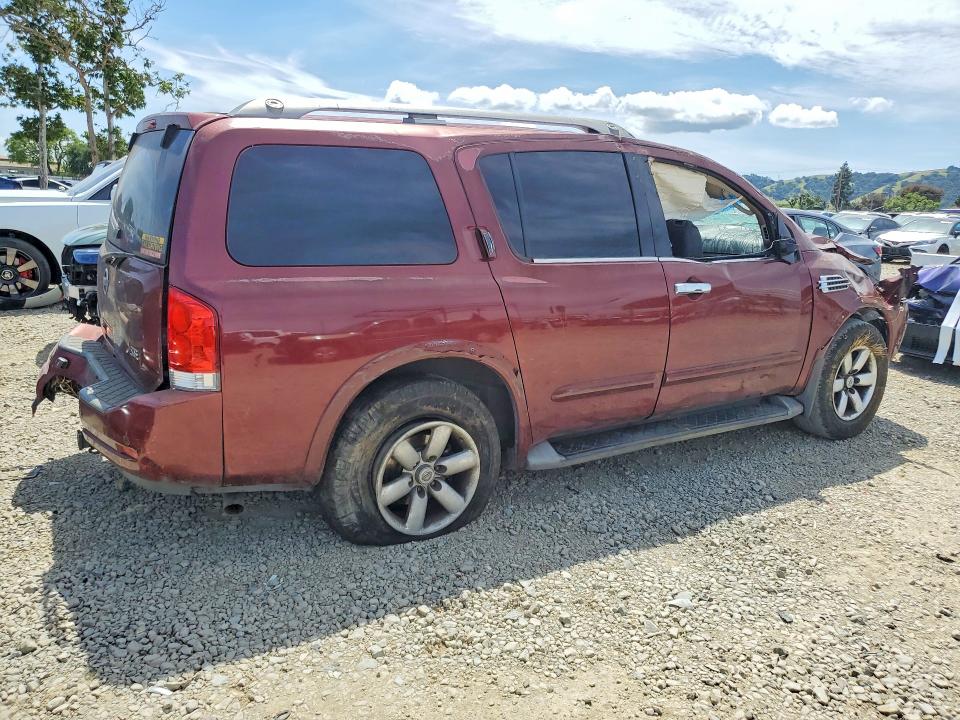 2010 Nissan Armada VIN 5N1AA0ND7AN615013 COPART salvage auction — ROLLOVER, Ca - Non-Repairable Vehicle Cert, sold $225 on 2026-07-09 (photo 3)