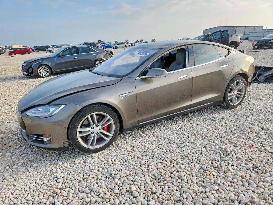 2015 Tesla Model s VIN 5YJSA1E42FF115359 COPART salvage auction — REAR END, Tx - Salvage Vehicle Title, sold $3,100 on 2026-07-02 (photo 1)