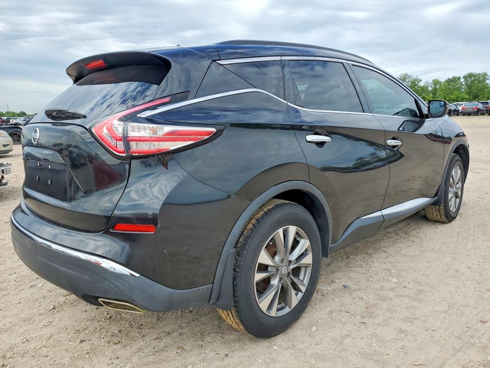 2016 Nissan Murano VIN 5N1AZ2MG0GN138952 COPART salvage auction — WATER/FLOOD, Fl - Cert Of Title-Slvg Rebld Flood, sold $2,100 on 2026-07-02 (photo 3)