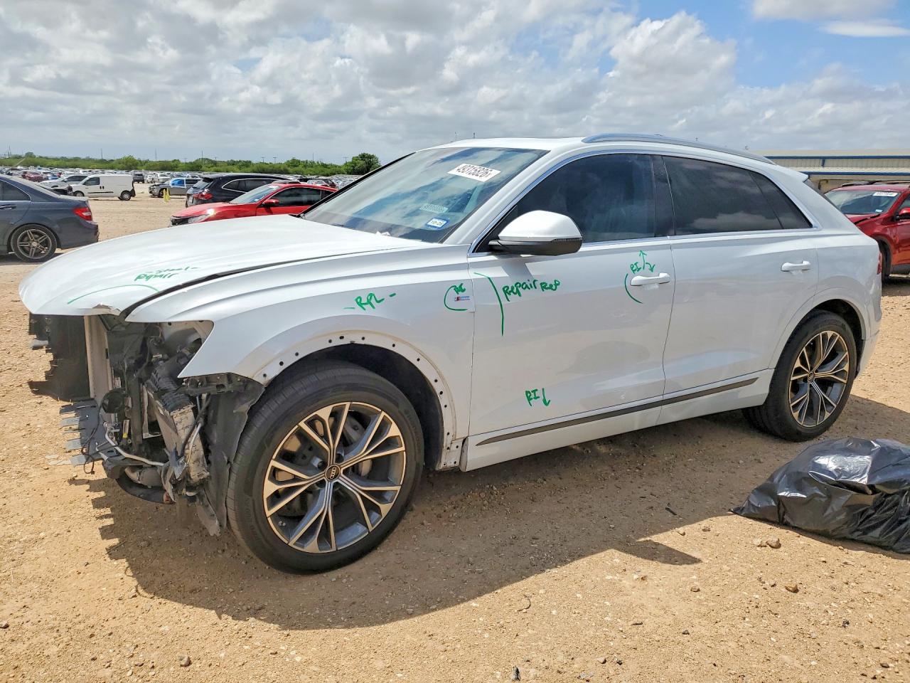 2022 Audi Q8 VIN WA1EVBF1XND031804 COPART salvage auction — Front End, TX - SALVAGE VEHICLE TITLE, sold $23,200 on 2026-07-02 (photo 1)