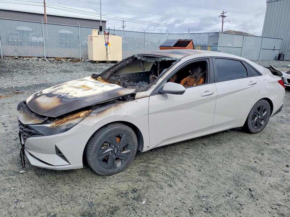 2021 Hyundai Elantra VIN KMHLM4AG2MU152909 COPART salvage auction — BURN, Ns - Cert Of Reg - Non-Repairable, sold $475 on 2026-07-09 (photo 1)