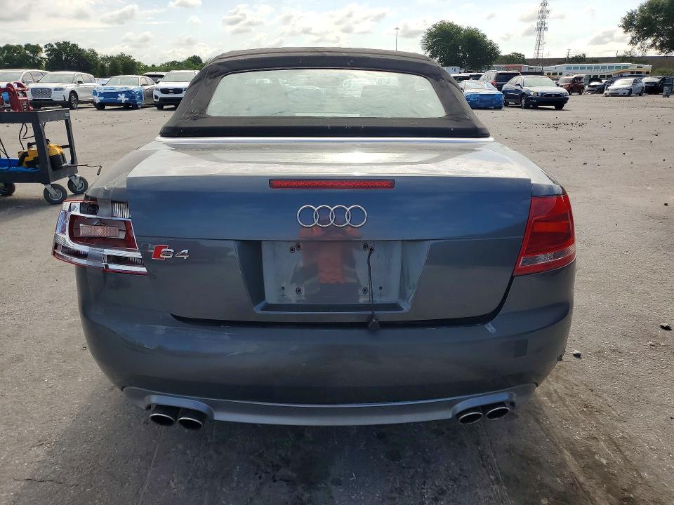 2008 Audi S4 VIN WUARL48H08K900156 COPART salvage auction — REAR END, Fl - Cert Of Title Slvg Rebuildable, sold $375 on 2026-07-23 (photo 6)