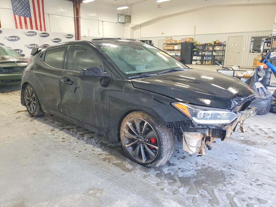 2019 Hyundai Veloster VIN KMHTG6AF5KU007418 COPART salvage auction — FRONT END, Nc - Salvage Certificate Of Title, sold $1,050 on 2026-07-02 (photo 4)