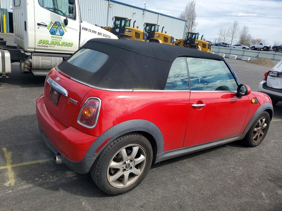 2010 Mini Cooper VIN WMWMR3C51ATU97895 COPART salvage auction — REAR END, Or - Salvage Title Certificate, sold $1,350 on 2026-07-08 (photo 3)