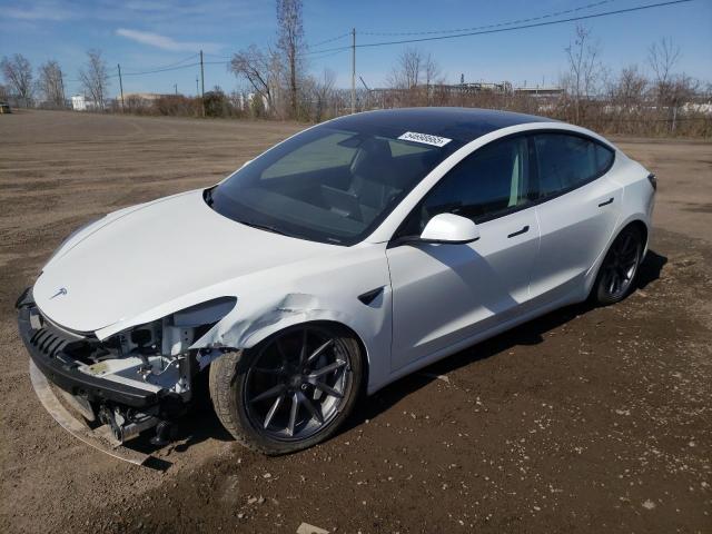2023 Tesla Model 3 VIN 5YJ3E1EA3PF397821 COPART salvage auction — FRONT END, Qc - Gravement Accidente, sold $9,000 on 2026-07-07 (photo 1)