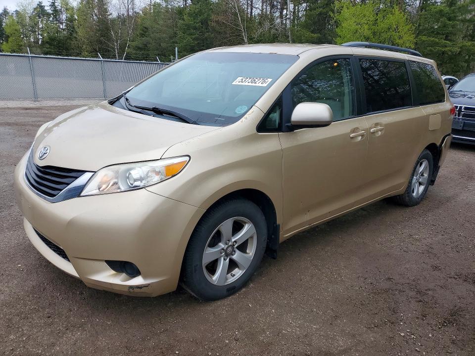 2011 Toyota Sienna VIN 5TDKA3DC8BS005118 COPART salvage auction — REAR END, ON - PERMIT SALVAGE, sold $2,350 on 2026-07-23 (photo 1)