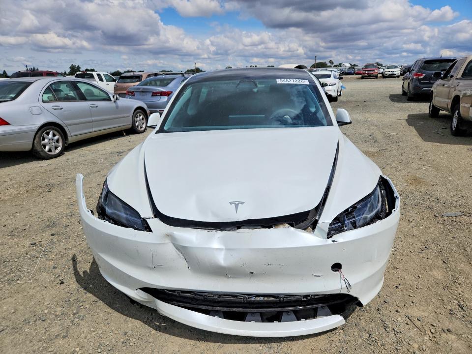 2024 Tesla Model 3 VIN 5YJ3E1EA9RF756852 COPART salvage auction — FRONT END, Ca - Salvage Certificate, sold $11,600 on 2026-07-23 (photo 5)