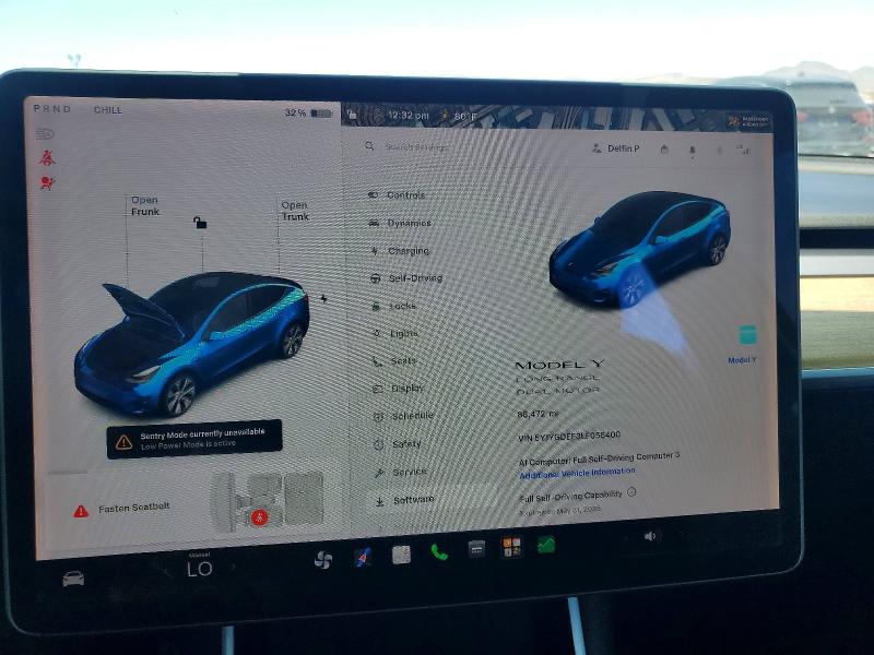 2020 Tesla Model y VIN 5YJYGDEE3LF055400 COPART salvage auction — SIDE, Nv - Salvage Title, sold $7,800 on 2026-07-28 (photo 9)
