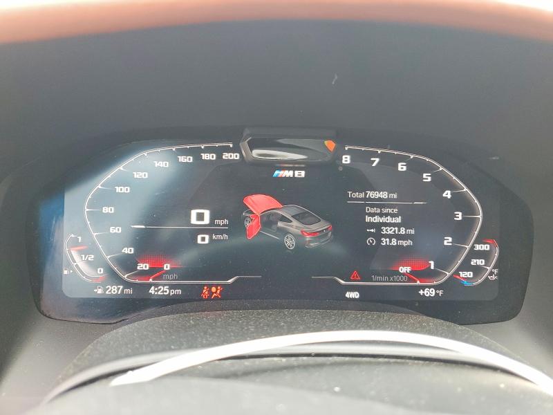 2020 BMW M8 VIN WBSAE0C0XLBM08444 COPART salvage auction — MECHANICAL, Nj - Cert Of Title-Salvage, sold $25,500 on 2026-07-08 (photo 9)