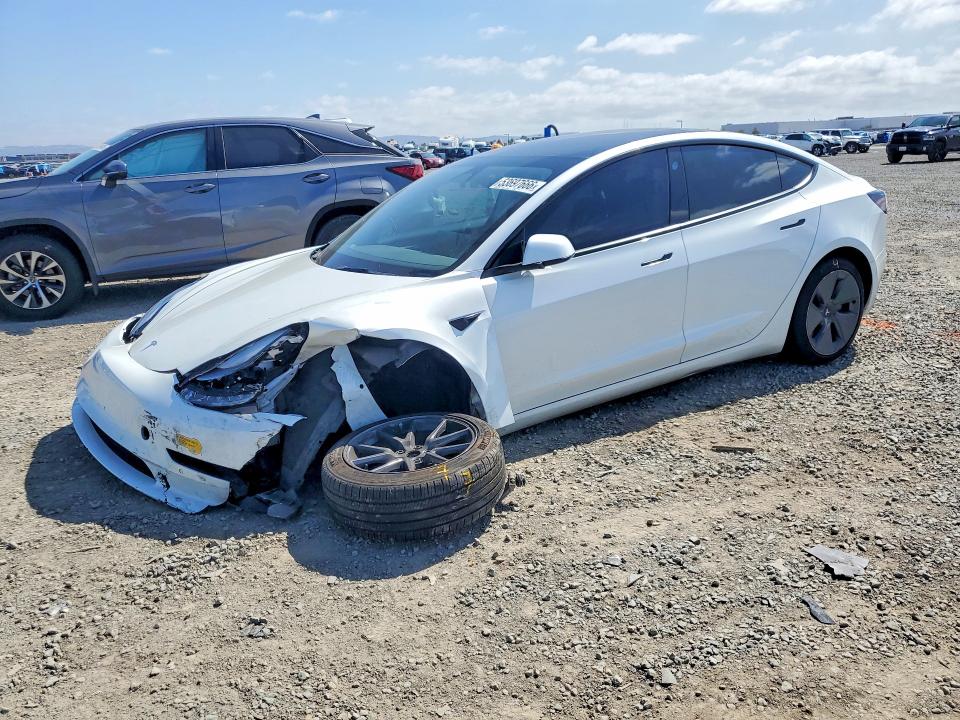 2022 Tesla VIN 5YJ3E1EA5NF316234 COPART salvage auction — FRONT END, Ca - Salvage Certificate, sold $3,800 on 2026-07-21 (photo 1)