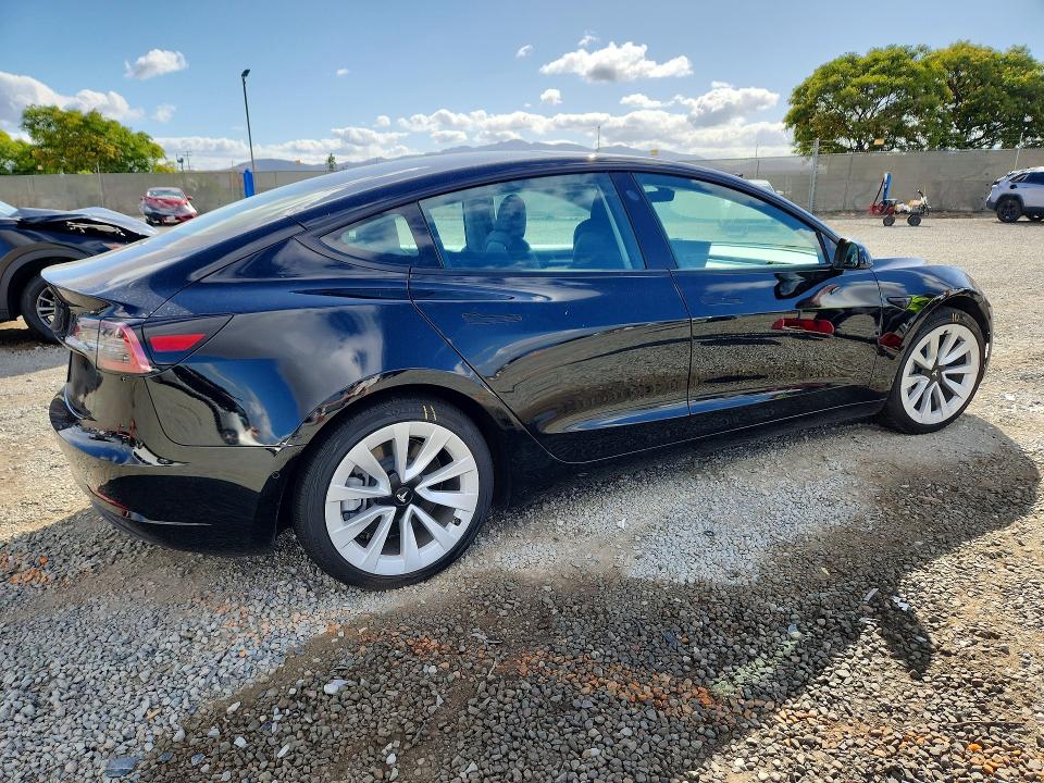 2022 Tesla Model 3 VIN 5YJ3E1EA0NF135025 COPART salvage auction — FRONT END, CA - SALVAGE CERTIFICATE, sold $7,900 on 2026-07-24 (photo 3)