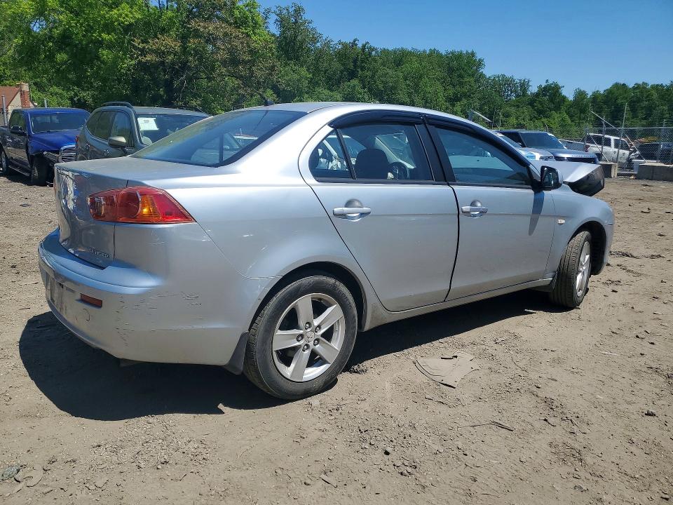 2009 Mitsubishi Lancer VIN JA3AU26U59U038522 COPART salvage auction — FRONT END, Md - Cert Of Salvage > 75% Damage, sold $700 on 2026-07-02 (photo 3)