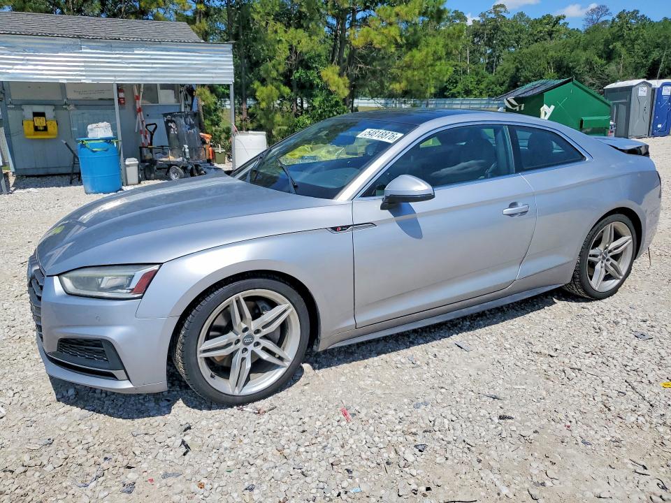 2018 Audi A5 VIN WAUTNAF56JA030474 COPART salvage auction — REAR END, Tx - Certificate Of Title, sold $925 on 2026-07-24 (photo 1)