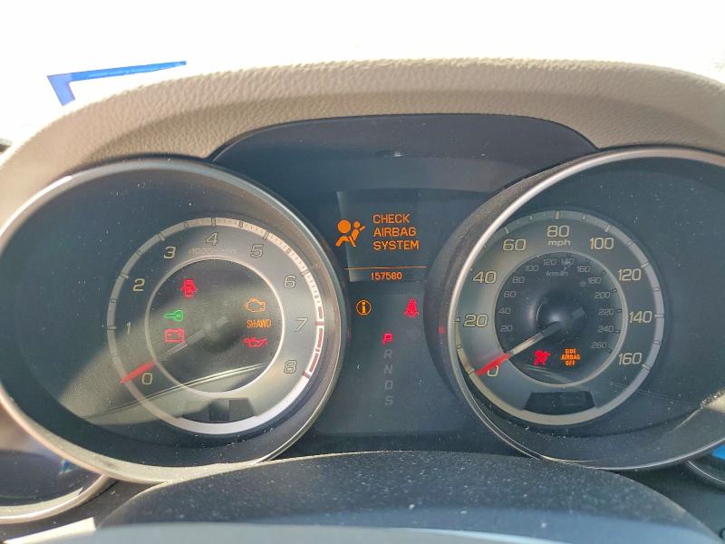 2011 Acura Mdx VIN 2HNYD2H67BH515372 COPART salvage auction — FRONT END, Tx - Salvage Vehicle Title, sold $650 on 2026-07-09 (photo 9)