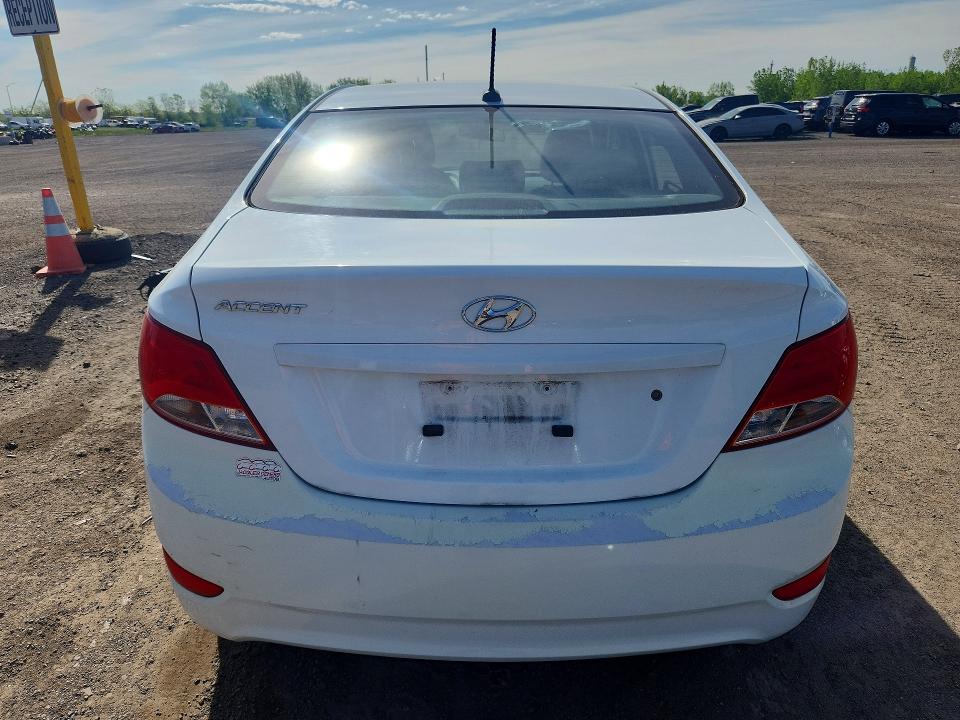 2015 Hyundai Accent VIN KMHCU4AE2FU894731 COPART salvage auction — FRONT END, Qc - Gravement Accidente, sold $1,500 on 2026-07-14 (photo 6)