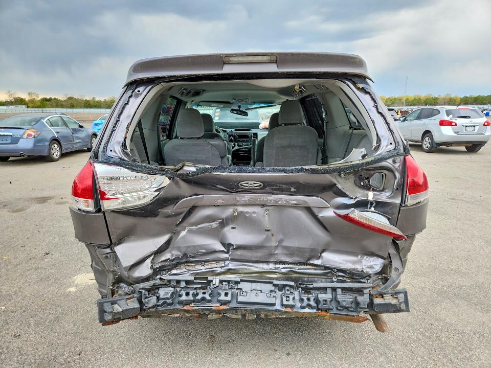 2013 Toyota Sienna VIN 5TDKK3DC1DS378520 COPART salvage auction — REAR END, NY - MV-907A SALVAGE CERTIFICATE, sold $900 on 2026-07-20 (photo 6)