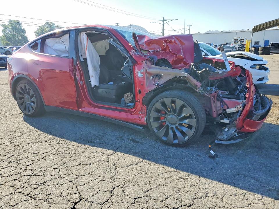 2021 Tesla VIN 5YJYGDEF3MF124595 COPART salvage auction — FRONT END, Ca - Salvage Certificate, sold $3,150 on 2026-07-09 (photo 4)