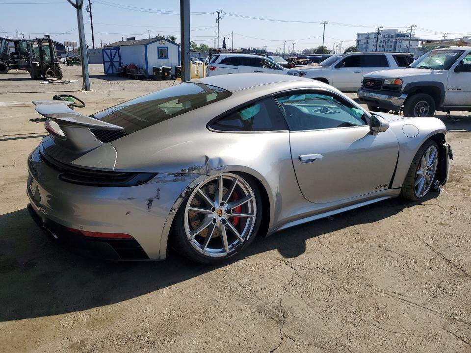 2022 Porsche 911 VIN WP0AB2A99NS221891 COPART salvage auction — REAR END, Ca - Salvage Certificate, sold $60,500 on 2026-07-02 (photo 3)