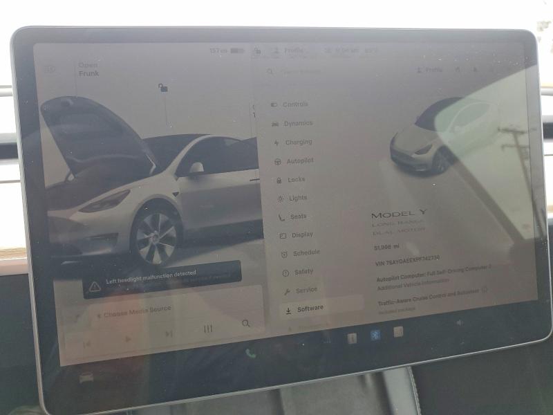 2023 Tesla Model y VIN 7SAYGAEEXPF742736 COPART salvage auction — SIDE, Ca - Salvage Certificate, sold $14,200 on 2026-07-29 (photo 9)