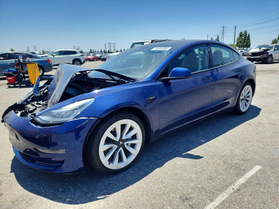 2021 Tesla Model 3 VIN 5YJ3E1EA8MF838516 COPART salvage auction — FRONT END, Ca - Salvage Certificate, sold $6,200 on 2026-07-14 (photo 1)