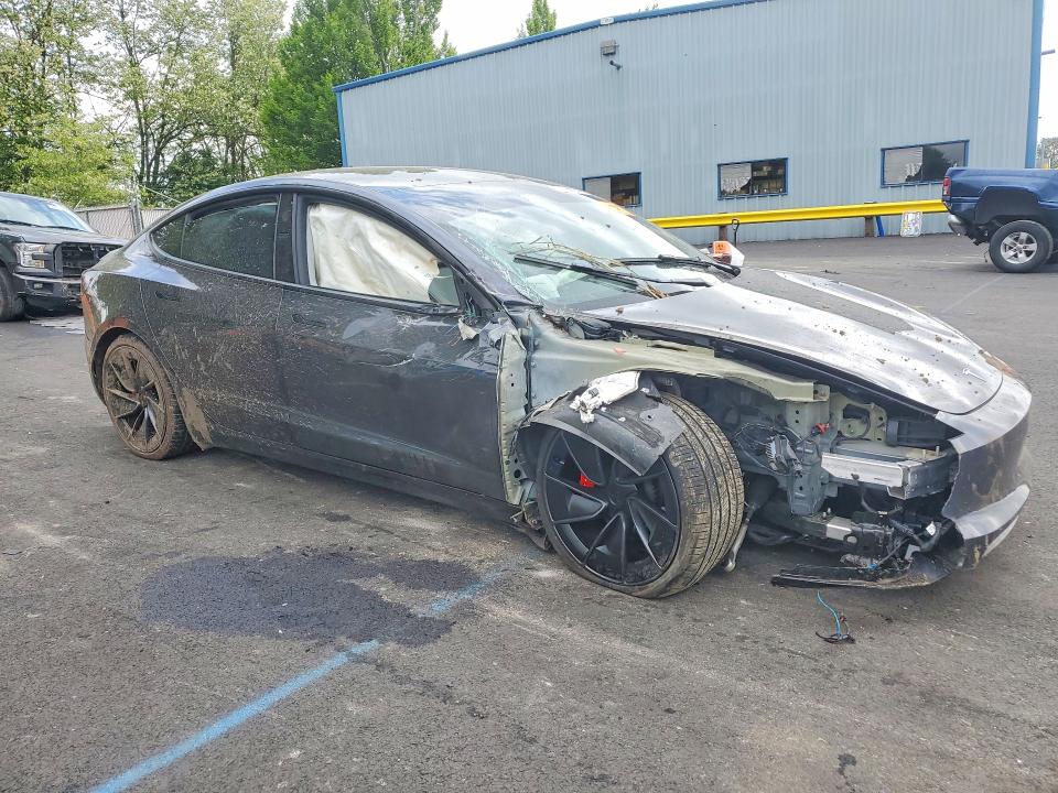 2025 Tesla VIN 5YJ3E1ET4SF003088 COPART salvage auction — FRONT END, Or - Salvage Title Certificate, sold $14,200 on 2026-07-15 (photo 4)