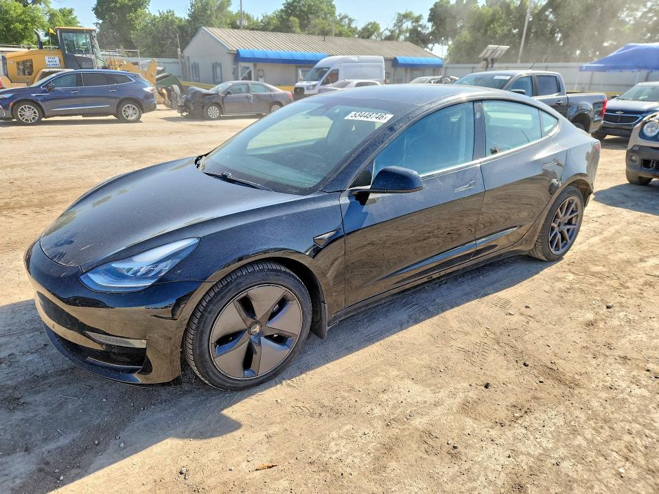 2018 Tesla VIN 5YJ3E1EB1JF183846 COPART salvage auction — REAR END, Ks - Cert Of Title-Salvage, sold $200 on 2026-07-22 (photo 1)