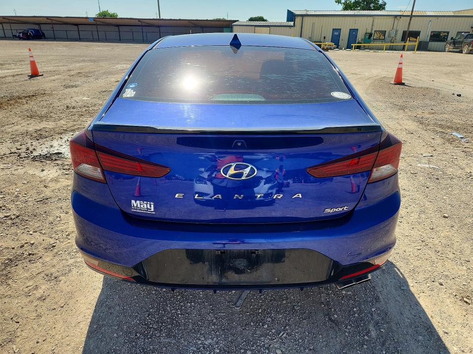 2019 Hyundai Elantra VIN KMHD04LB8KU871144 COPART salvage auction — HAIL, Tx - Certificate Of Title, sold $50 on 2026-07-29 (photo 6)