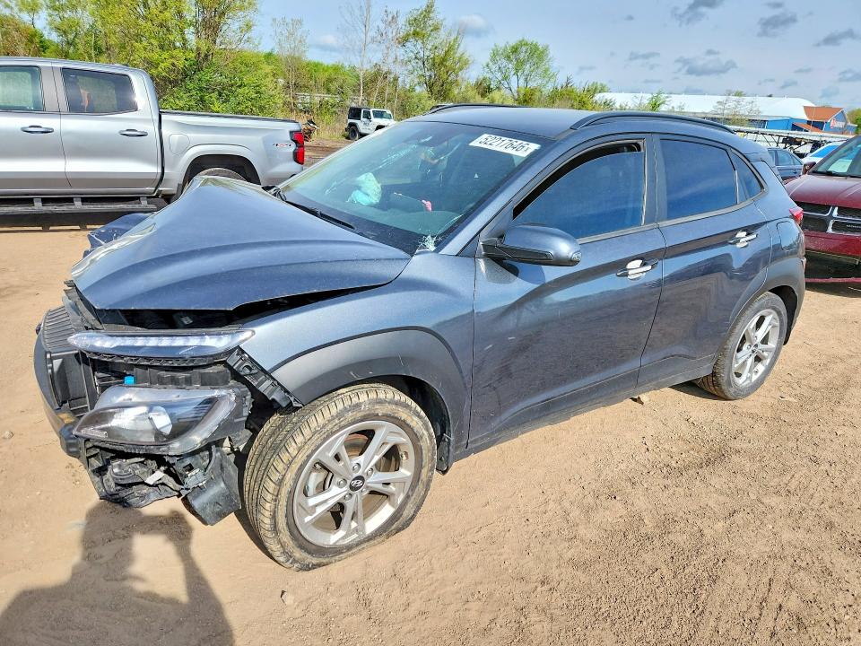 2022 Hyundai Kona VIN KM8K62AB2NU803861 COPART salvage auction — FRONT END, Oh - Cert Of Title-Salvage, sold $2,300 on 2026-07-09 (photo 1)