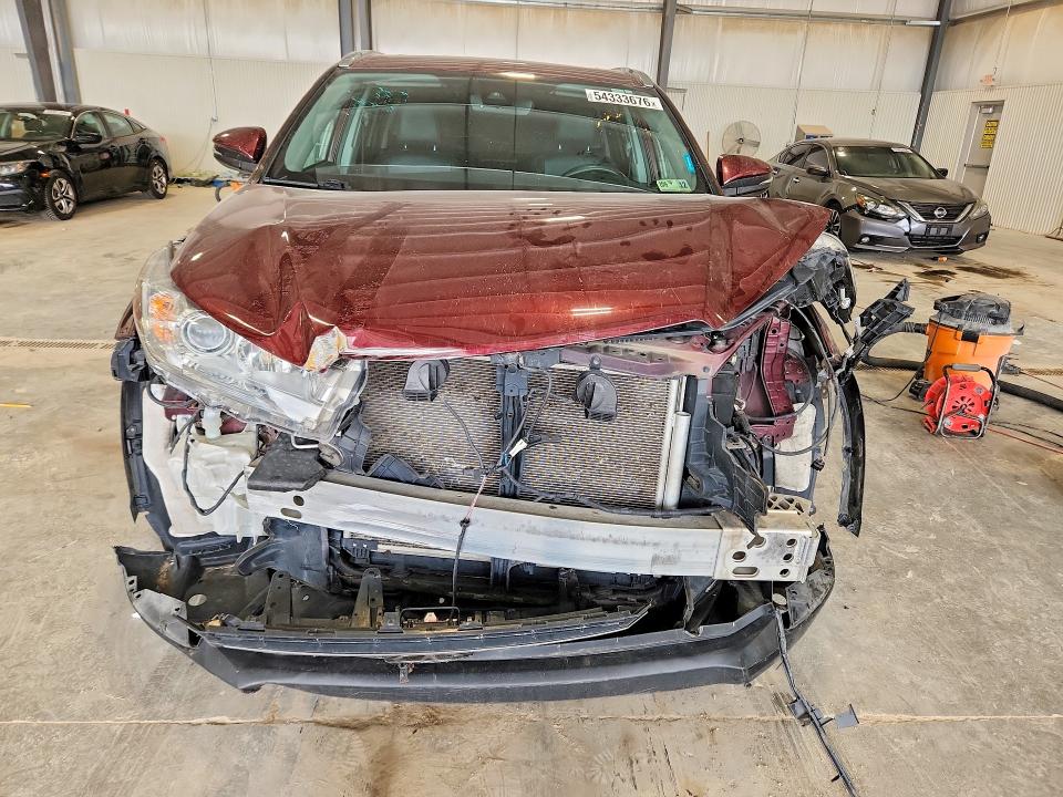 2019 Toyota Highlander VIN 5TDJZRFHXKS927115 COPART salvage auction — FRONT END, Ne - Cert Of Title-Salvage, sold $7,400 on 2026-07-14 (photo 5)