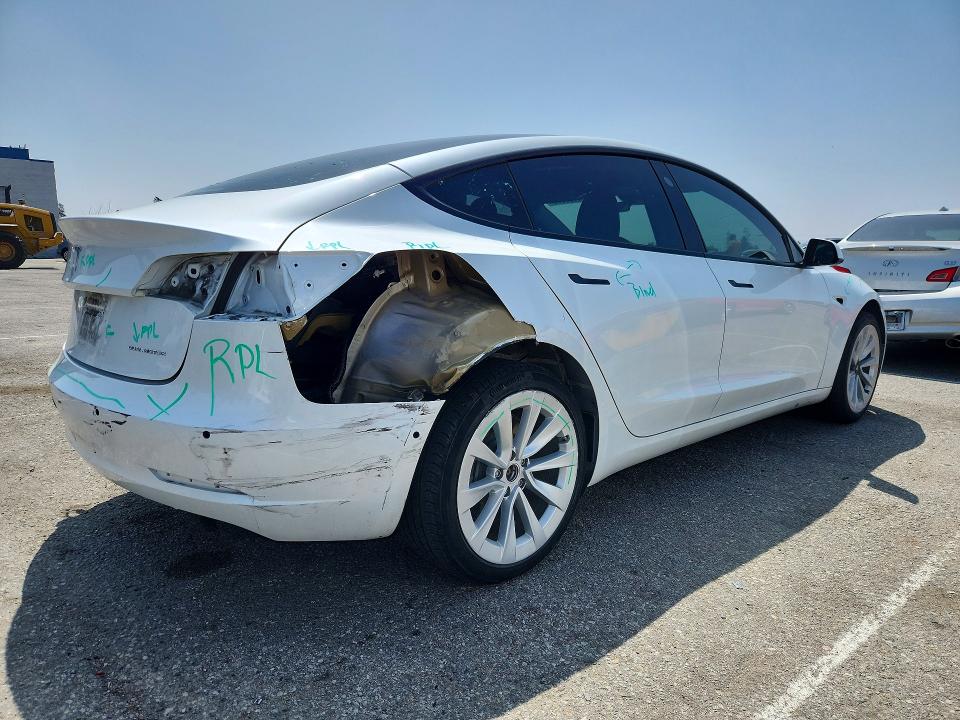 2021 Tesla Model 3 VIN 5YJ3E1EB6MF045143 COPART salvage auction — REAR END, Ca - Salvage Certificate, sold $8,000 on 2026-07-02 (photo 3)