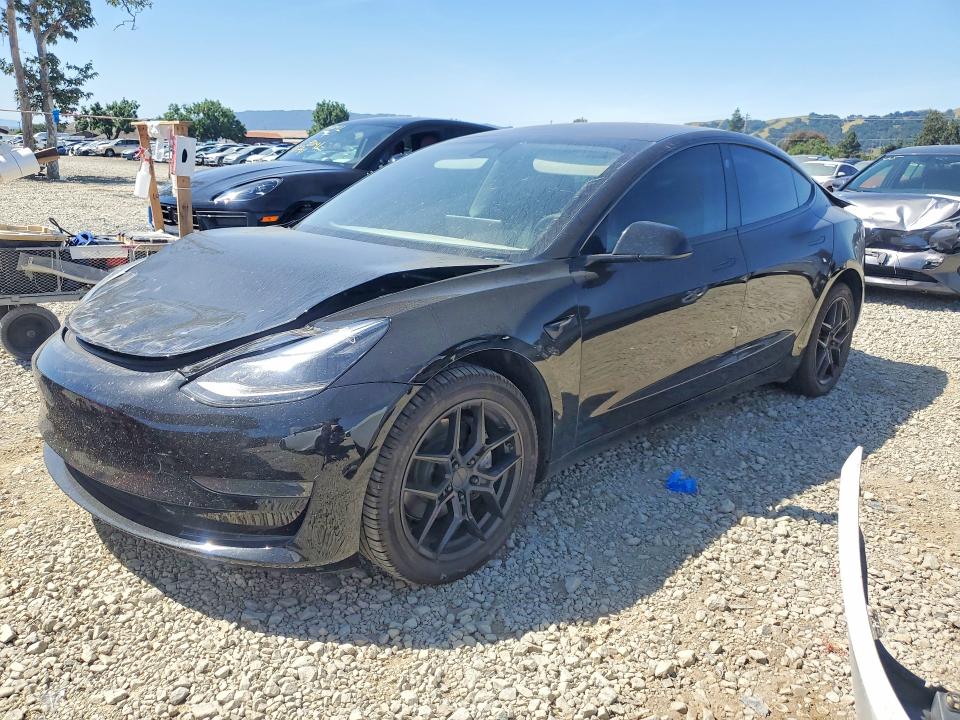 2023 Tesla Model 3 VIN 5YJ3E1EA7PF590263 COPART salvage auction — REAR END, Ca - Salvage Certificate, sold $6,600 on 2026-07-07 (photo 1)