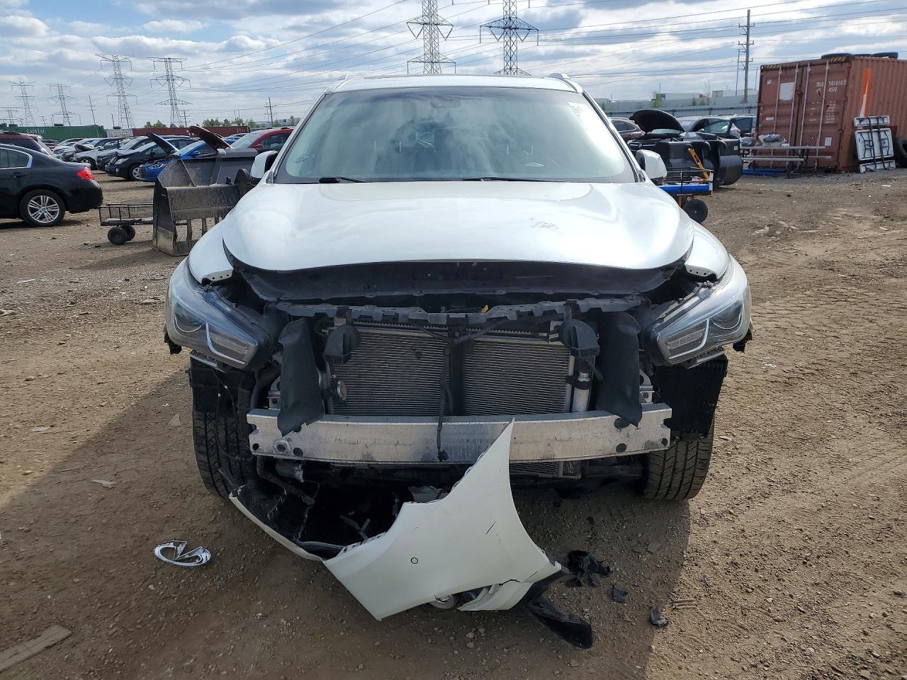 2017 Infiniti QX60 VIN 5N1DL0MM5HC517080 COPART salvage auction — Front End, IL - SALVAGE CERTIFICATE, sold $2,300 on 2026-06-30 (photo 5)