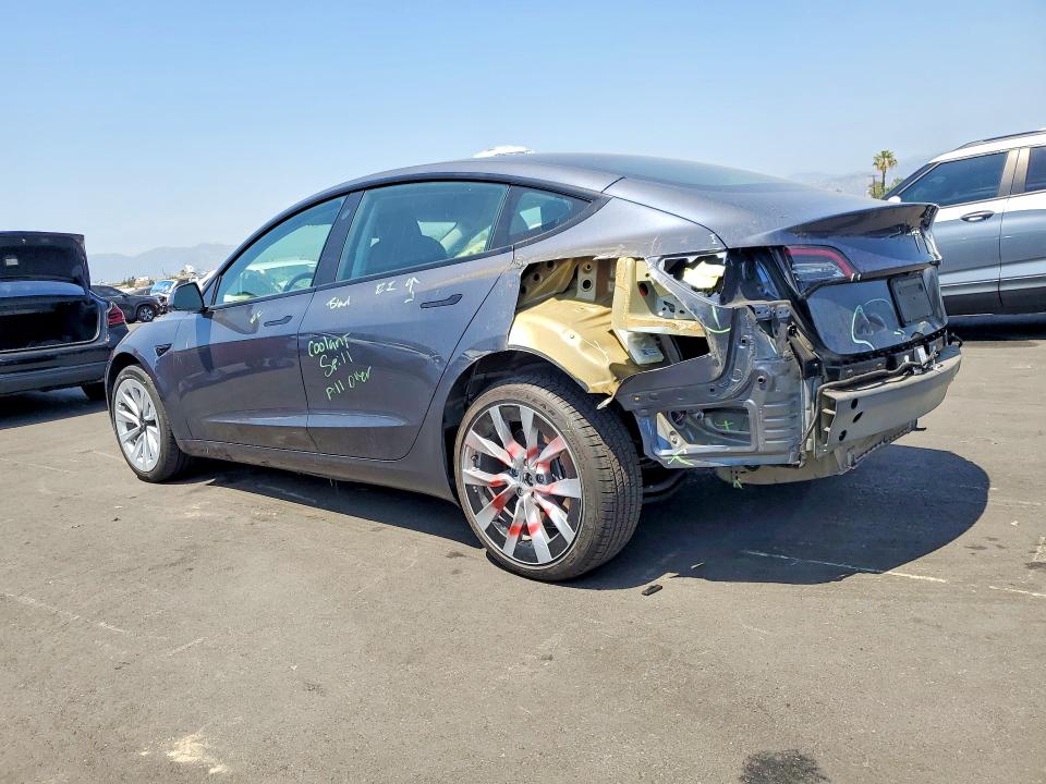 2022 Tesla VIN 5YJ3E1EA3NF361950 COPART salvage auction — REAR END, Ca - Salvage Certificate, sold $7,300 on 2026-07-15 (photo 2)