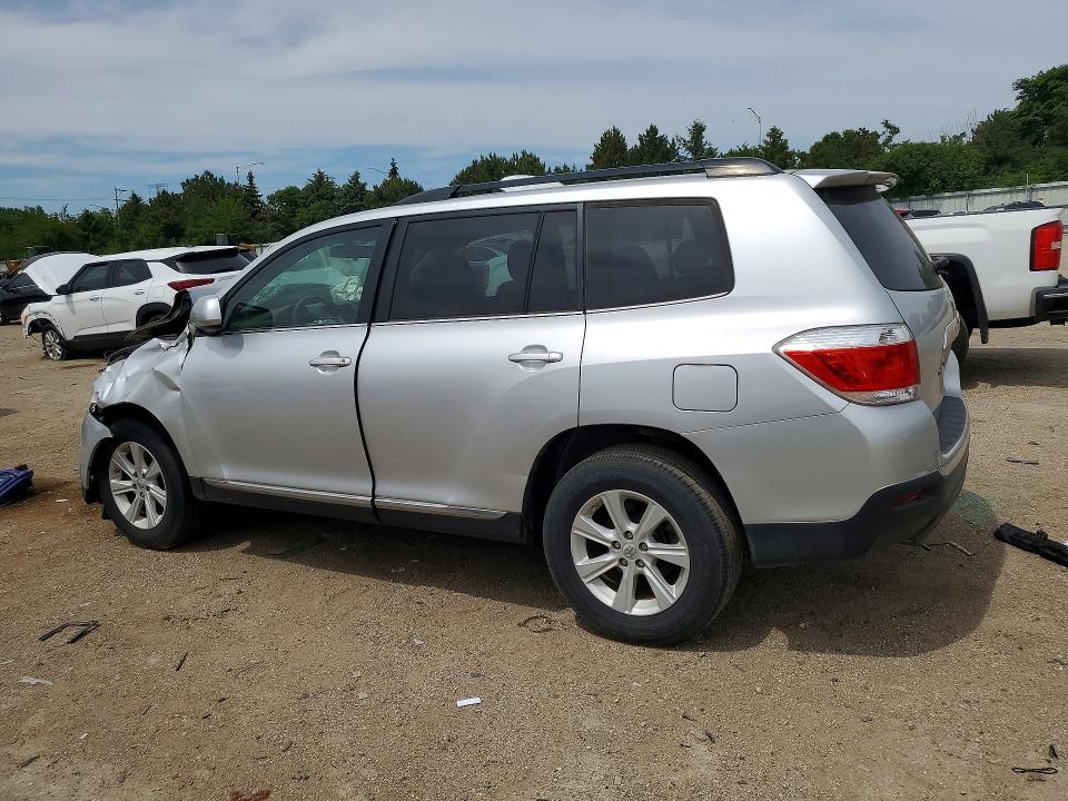 2012 Toyota Highlander VIN 5TDBK3EH2CS097450 COPART salvage auction — FRONT END, Il - Salvage Certificate, sold $1,000 on 2026-07-14 (photo 2)