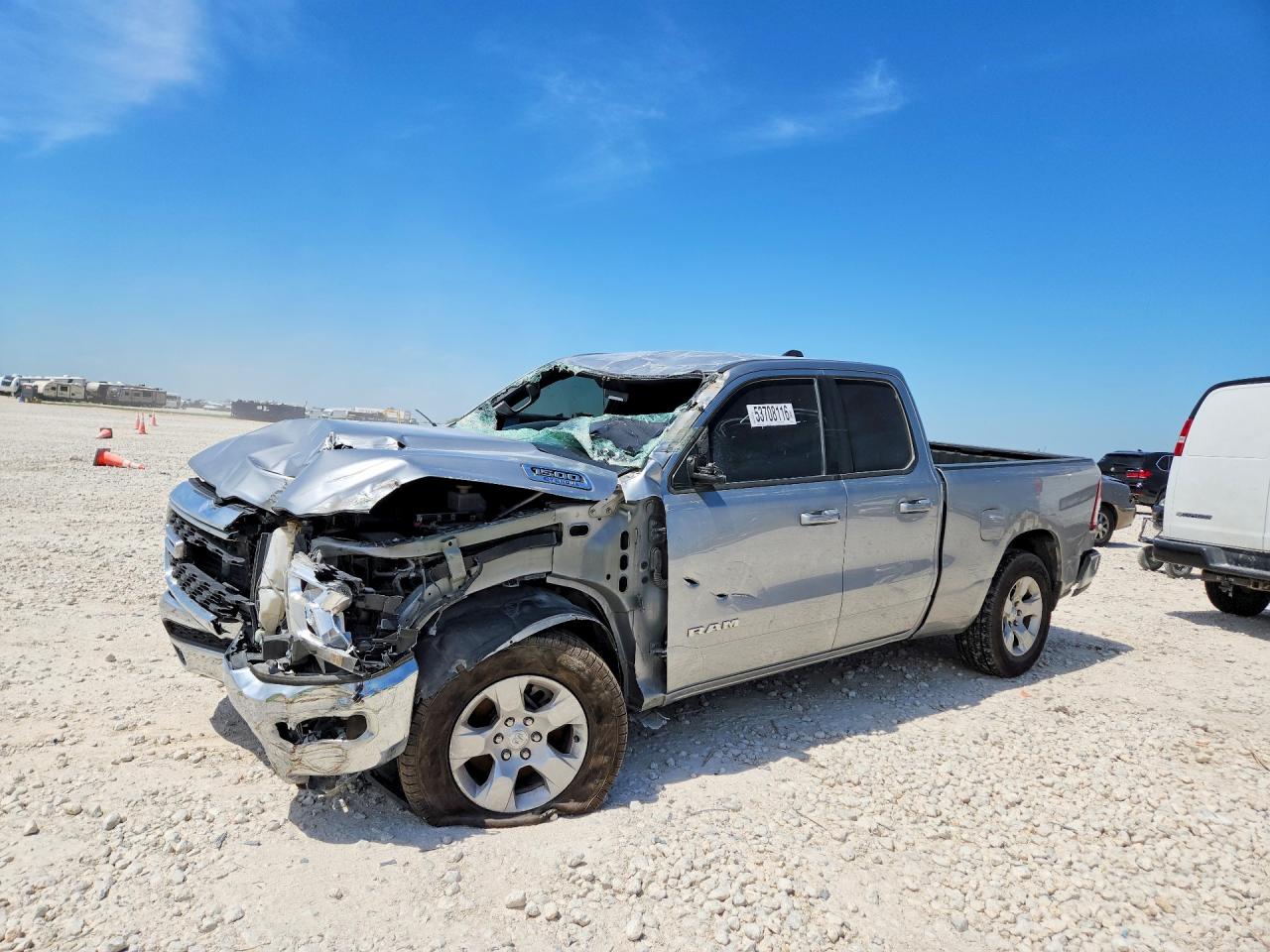 2022 Ram 1500 VIN 1C6RREBG0NN329237 COPART salvage auction — Front End, TX - CERTIFICATE OF TITLE, sold $3,000 on 2026-07-03 (photo 1)