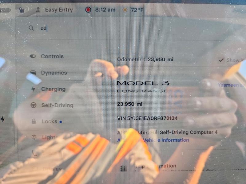 2024 Tesla Model 3 VIN 5YJ3E1EA0RF872134 COPART salvage auction — SIDE, Tx - Certificate Of Title, sold $5,200 on 2026-07-30 (photo 9)