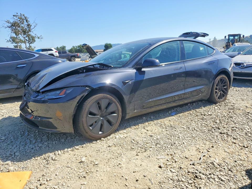 2025 Tesla Model 3 VIN 5YJ3E1EA3SF053124 COPART salvage auction — FRONT END, Ca - Salvage Certificate, sold $12,200 on 2026-07-02 (photo 1)