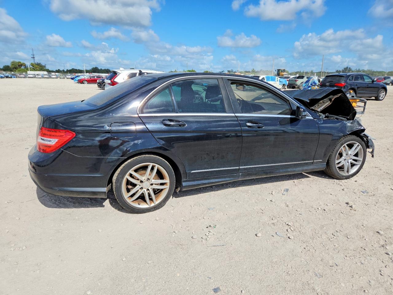 2014 Mercedes-Benz C-Class VIN WDDGF4HBXEG233768 COPART salvage auction — Front End, FL - CERT OF TITLE-REBUILT, sold $275 on 2026-06-30 (photo 3)
