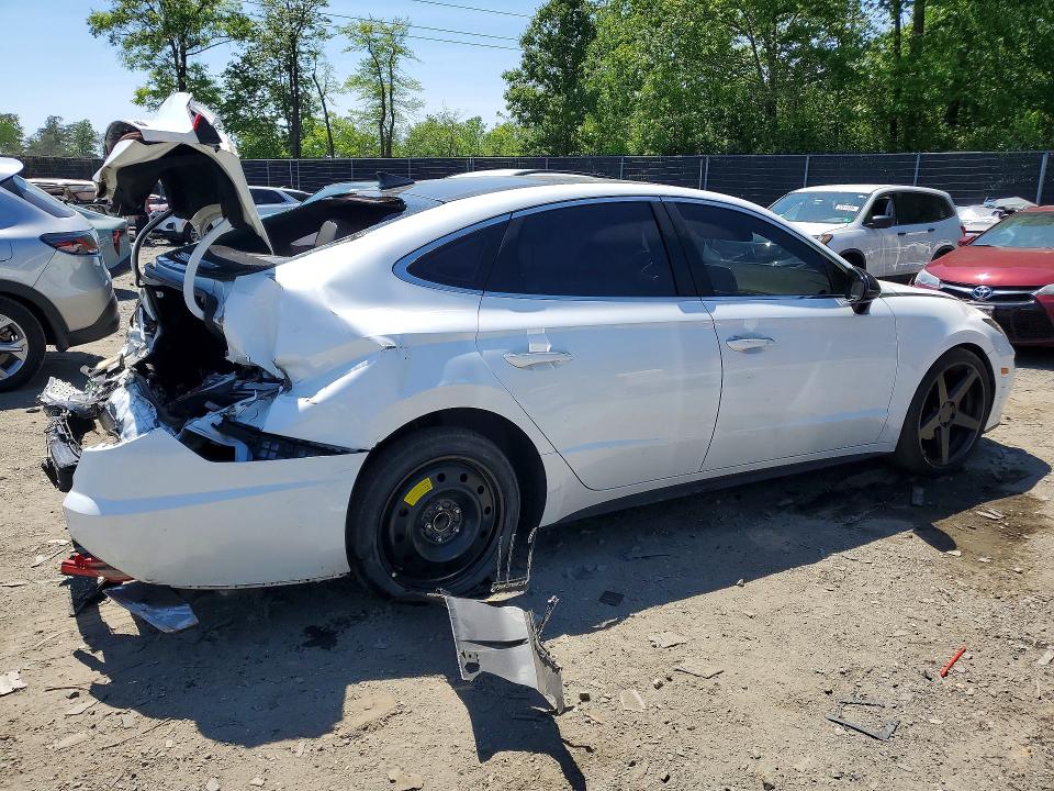 2021 Hyundai Sonata VIN 5NPEJ4J26MH132134 COPART salvage auction — REAR END, MD - CERT OF SALVAGE > 75% DAMAGE, sold $3,000 on 2026-07-10 (photo 3)