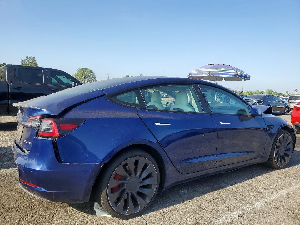 2021 Tesla Model 3 VIN 5YJ3E1EC5MF030819 COPART salvage auction — FRONT END, CA - SALVAGE CERTIFICATE, sold $5,200 on 2026-07-31 (photo 3)