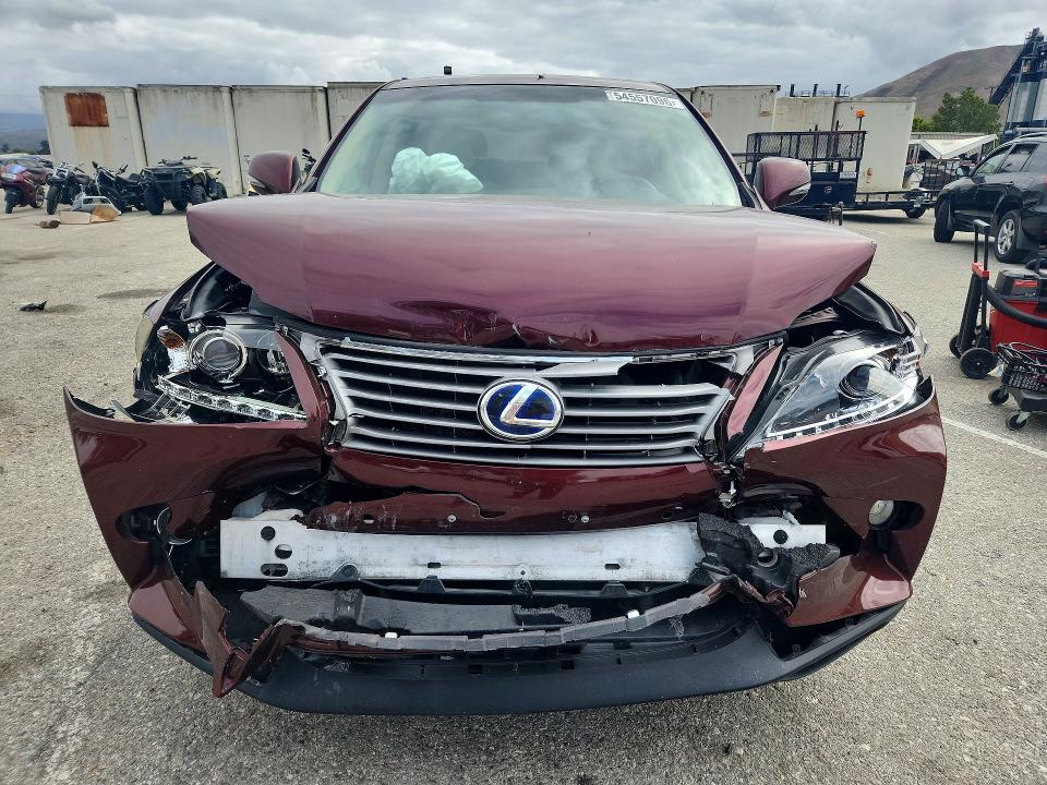 2013 Lexus Rx VIN JTJZB1BA3D2007707 COPART salvage auction — FRONT END, Ca - Salvage Certificate, sold $2,050 on 2026-07-31 (photo 5)