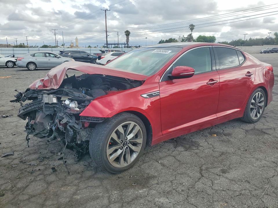 2015 Kia Optima VIN 5XXGR4A69FG495000 COPART salvage auction — FRONT END, Ca - Salvage Certificate, sold $125 on 2026-07-13 (photo 1)