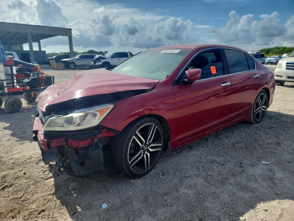 2016 Honda Accord VIN 1HGCR2F56GA245943 COPART salvage auction — FRONT END, Fl - Certificate Of Title, sold $850 on 2026-07-09 (photo 1)